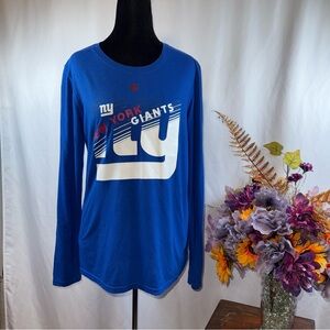 NFL New York Giants Blue Long Sleeve Performance Tee Youth L 14/16